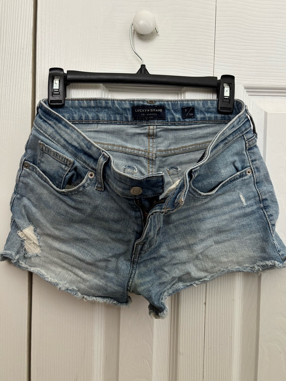 Lucky Brand Light Blue Distressed Cutoff Denim Shorts